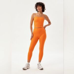 Girlfriend Collective Ribbed High Rise Legging Orange- Size XL